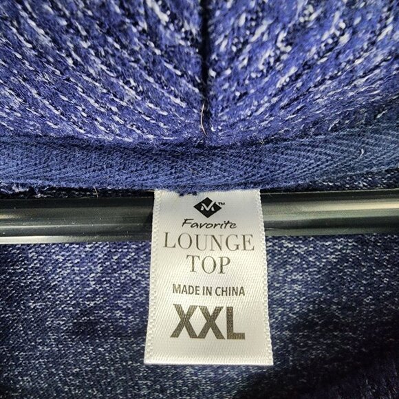 Womens Blue Favorite Lounge Top Shirt Cowl Neck & Pockets Long Sleeve Size XXL - Picture 6 of 11